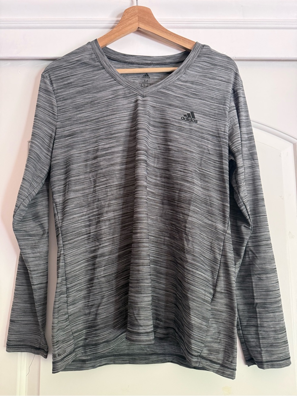 adidas Heather Gray Climalite Long Sleeve Athletic Top
